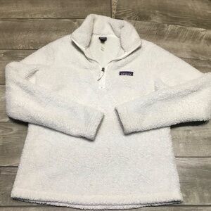 Patagonia Women's Los Gatos 1/4 Zip White Fleece Pullover Fuzzy Size Medium